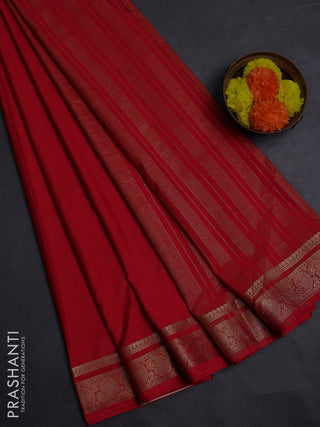 Red Semi Mysore Silk Saree