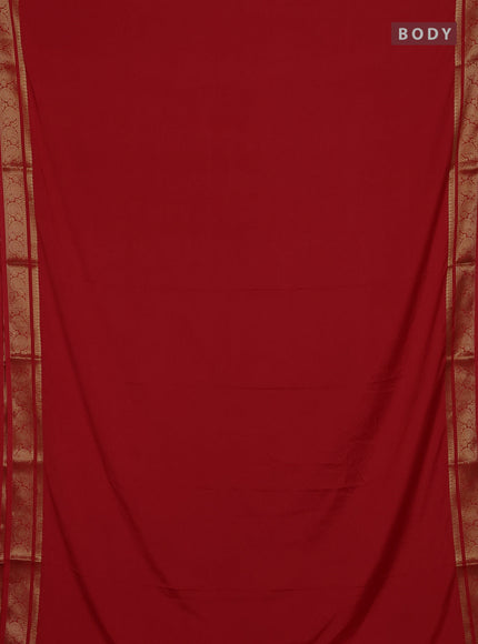 Red Semi Mysore Silk Saree