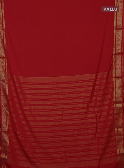 Red Semi Mysore Silk Saree