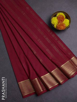 Maroon Semi Mysore Silk Saree