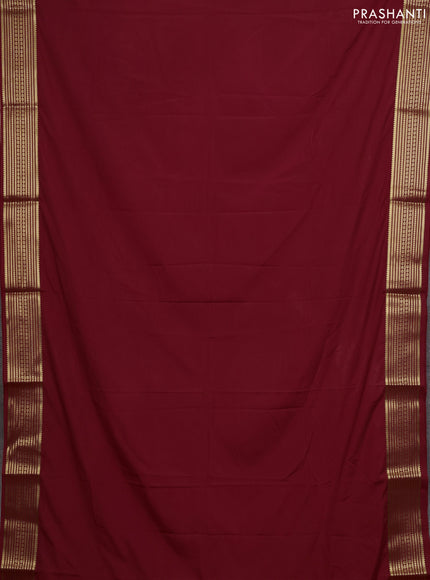 Maroon Semi Mysore Silk Saree