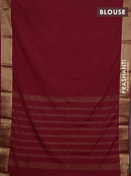 Maroon Semi Mysore Silk Saree