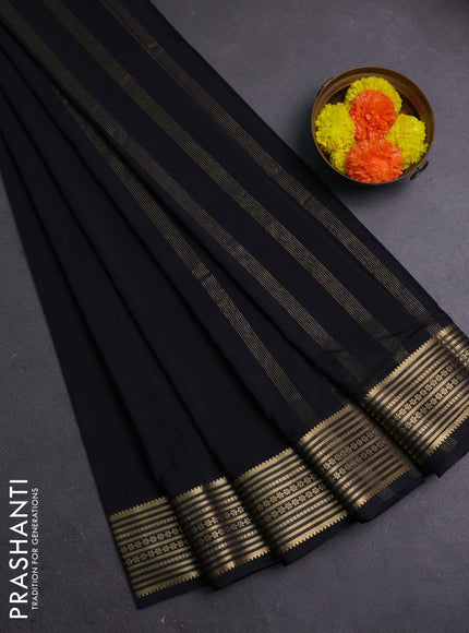 Black Semi Mysore Silk Saree