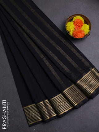 Black Semi Mysore Silk Saree