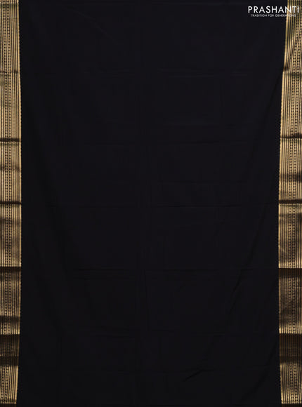Black Semi Mysore Silk Saree
