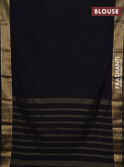 Black Semi Mysore Silk Saree