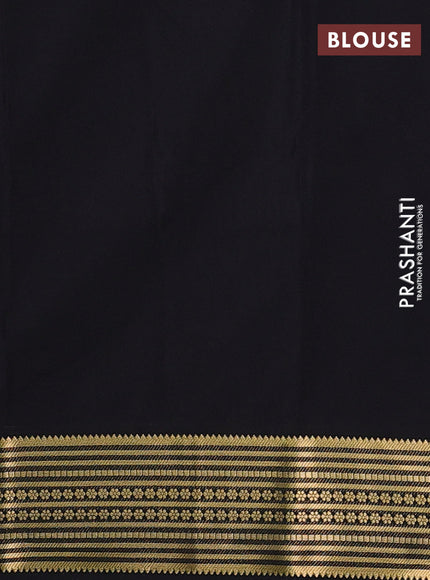Black Semi Mysore Silk Saree