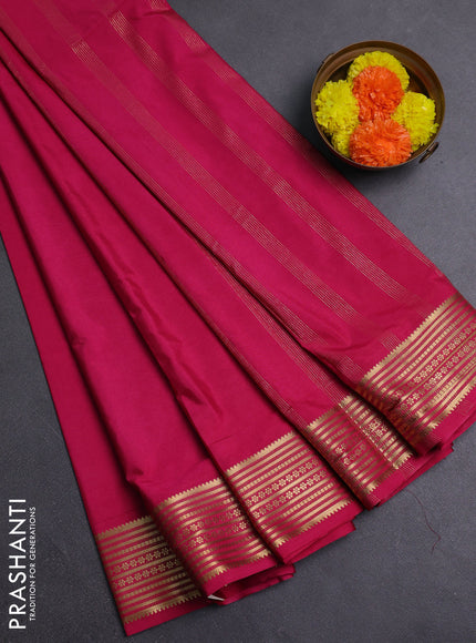 Pink Semi Mysore Silk Saree
