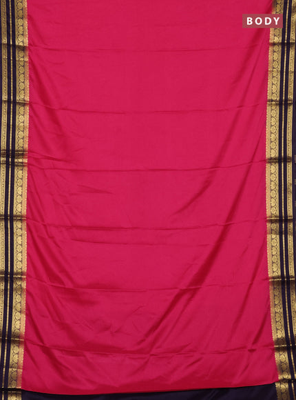 Pink & Violet Semi Mysore Silk Saree