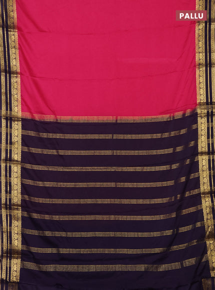 Pink & Violet Semi Mysore Silk Saree