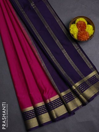 Pink & Violet Semi Mysore Silk Saree