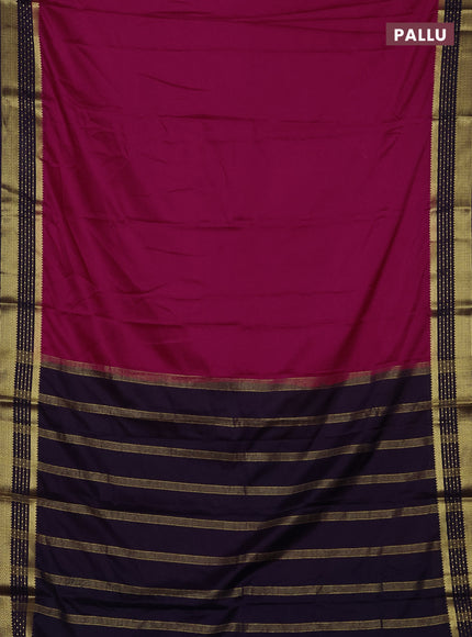 Pink & Violet Semi Mysore Silk Saree