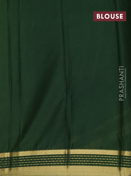 Lime Green & Green Semi Mysore Silk Saree
