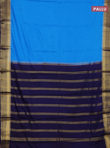 Cs Blue & Navy Blue Semi Mysore Silk Saree
