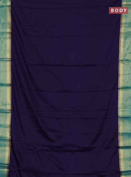 Navy Blue & Cs Blue Semi Mysore Silk Saree
