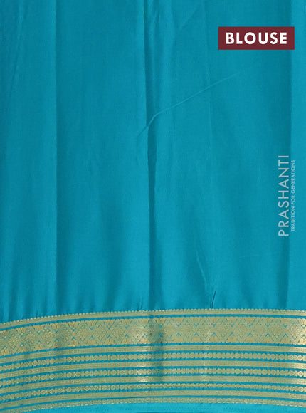 Navy Blue & Cs Blue Semi Mysore Silk Saree