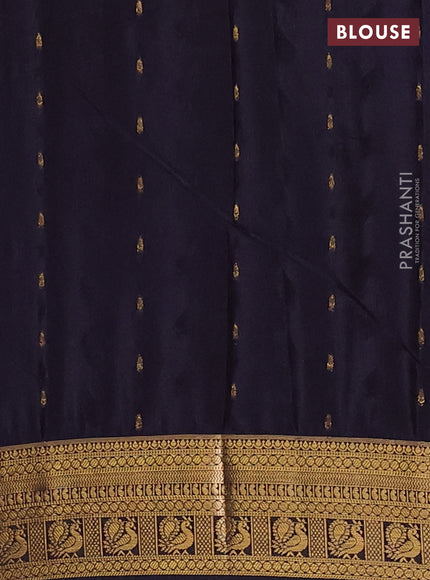 Red & Navy Blue Semi Mysore Silk Saree