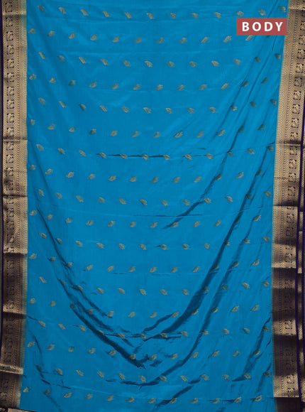 Cs Blue & Navy Blue Semi Mysore Silk Saree