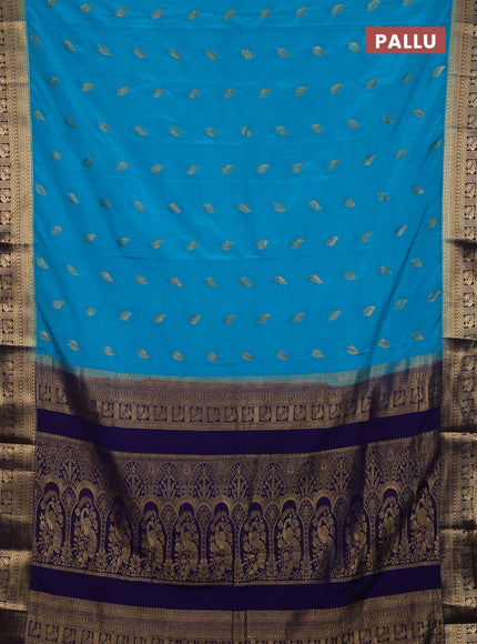 Cs Blue & Navy Blue Semi Mysore Silk Saree