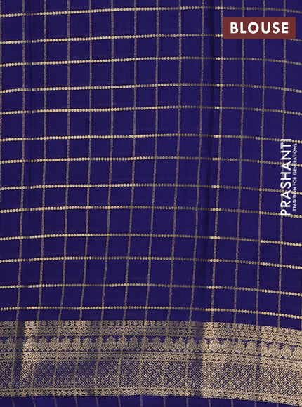 Navy Blue Semi Mysore Silk Saree