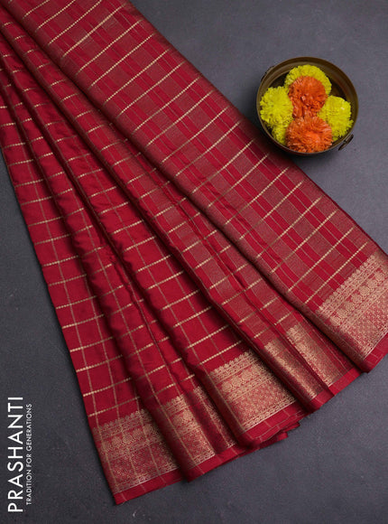 Red Semi Mysore Silk Saree