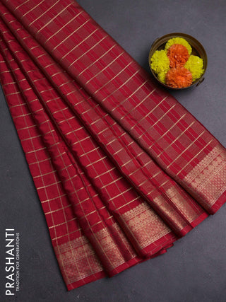 Red Semi Mysore Silk Saree