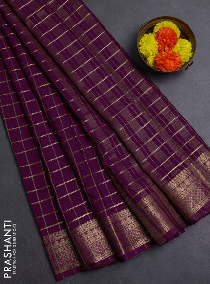 Wine Semi Mysore Silk Saree