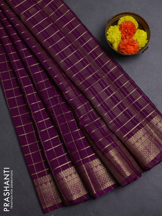 Wine Semi Mysore Silk Saree