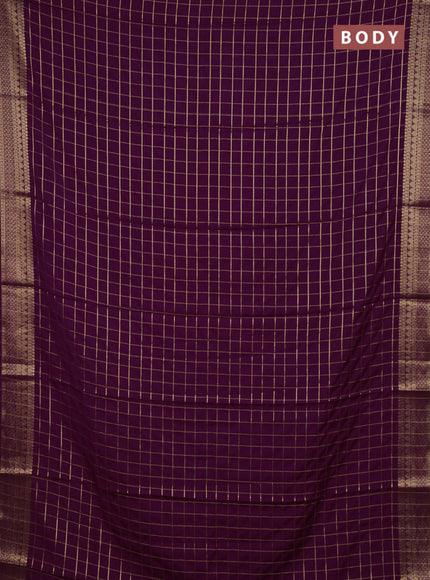 Wine Semi Mysore Silk Saree