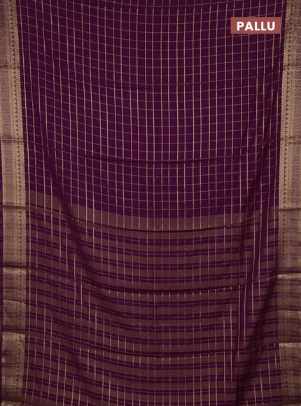 Wine Semi Mysore Silk Saree