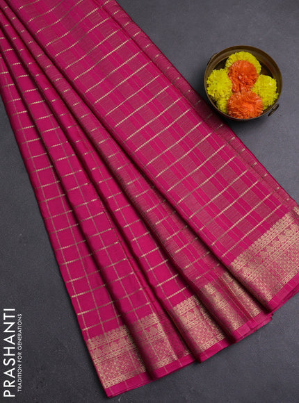 Pink Semi Mysore Silk Saree
