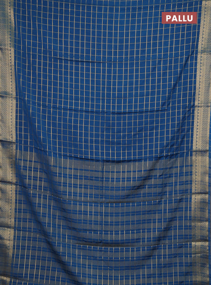Peacock Blue Semi Mysore Silk Saree