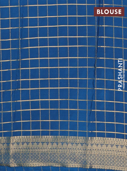Peacock Blue Semi Mysore Silk Saree