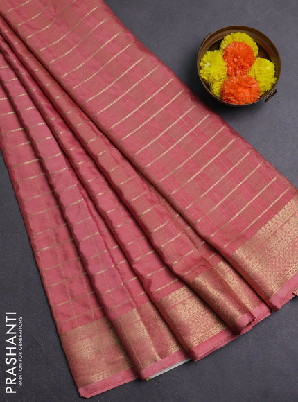 Peach Semi Mysore Silk Saree