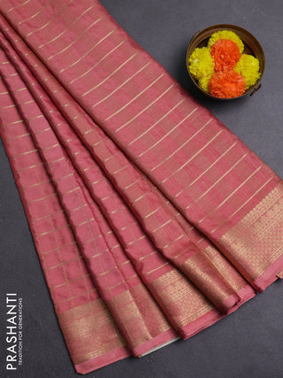 Peach Semi Mysore Silk Saree