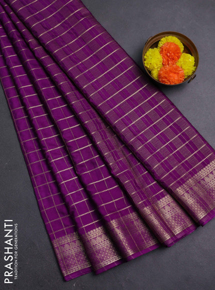 Purple Semi Mysore Silk Saree