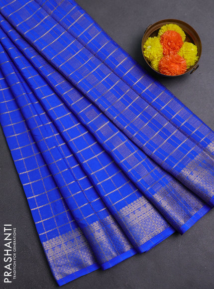 Royal Blue Semi Mysore Silk Saree