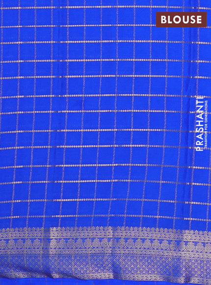Royal Blue Semi Mysore Silk Saree