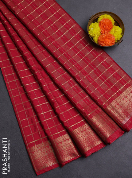 Maroon Semi Mysore Silk Saree