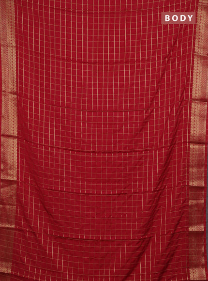 Maroon Semi Mysore Silk Saree