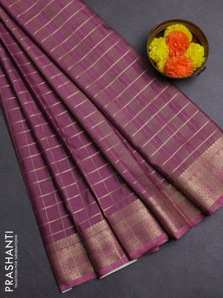 Mauve Pink Semi Mysore Silk Saree