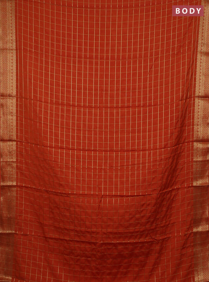 Rust Semi Mysore Silk Saree
