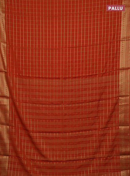 Rust Semi Mysore Silk Saree