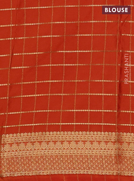 Rust Semi Mysore Silk Saree