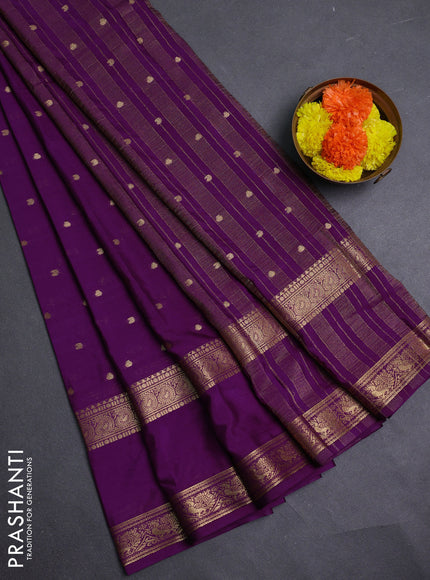 Purple Semi Mysore Silk Saree