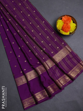 Purple Semi Mysore Silk Saree