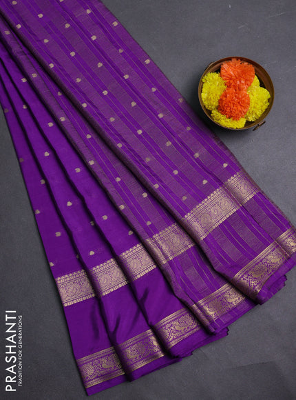 Violet Semi Mysore Silk Saree