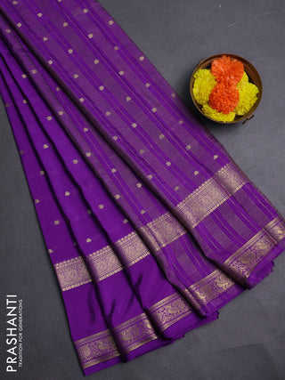 Violet Semi Mysore Silk Saree