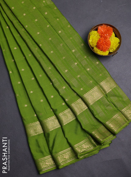 Green Semi Mysore Silk Saree