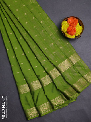 Green Semi Mysore Silk Saree